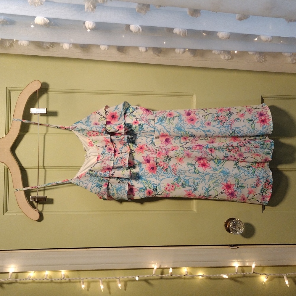 Women's Candie's Size 5 floral pink blue summer romper